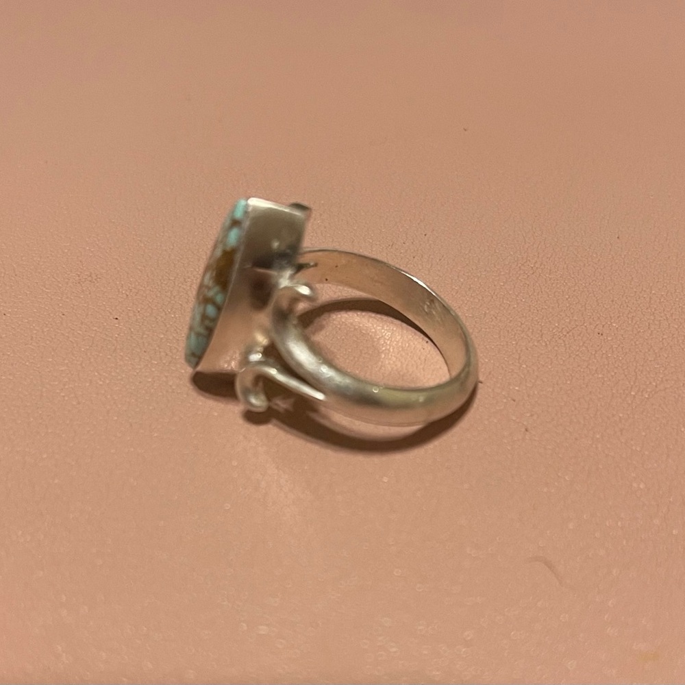 Genuine Turquoise and Sterling Ring - Picture 4 of 6